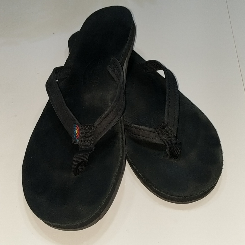Rainbow flip flops size 9